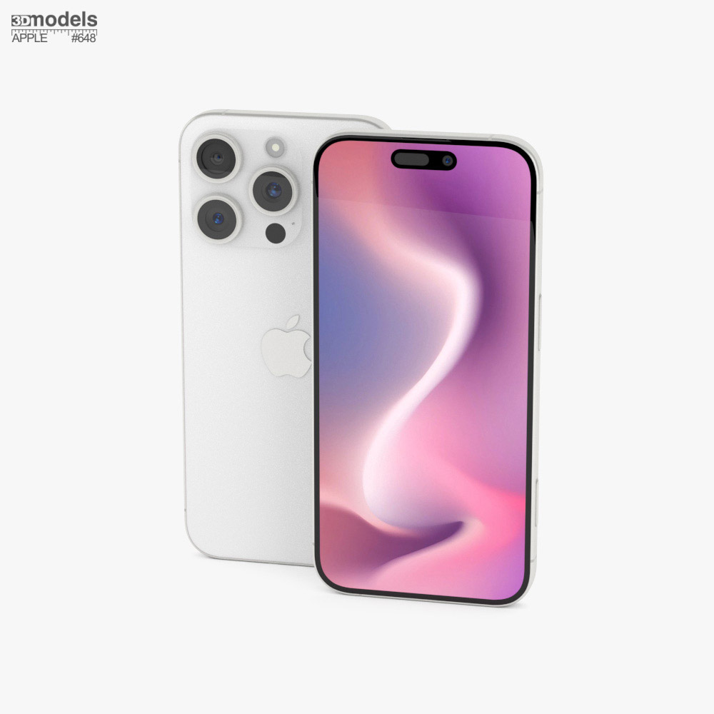 アップル iPhone 16 Pro Max ホワイト チタニウム 3Dモデル