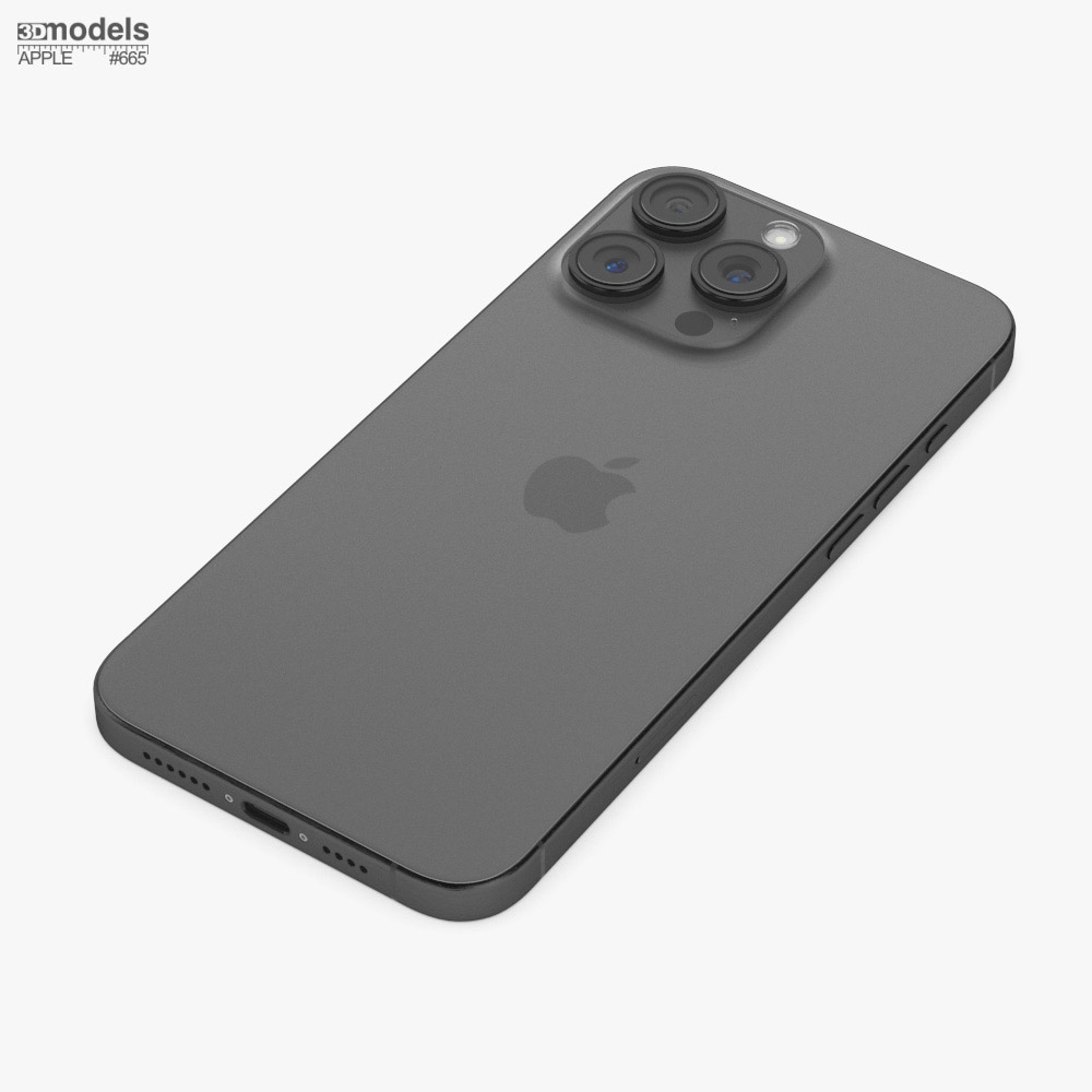 Apple iPhone 16 Pro Max ブラックチタニウム 3Dモデル - ダウンロード