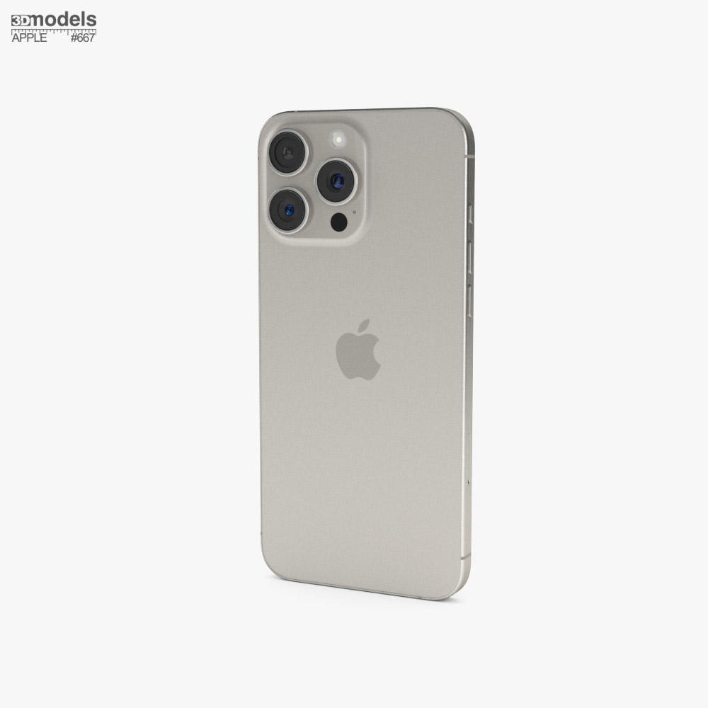 Natural Titanium色 Apple iPhone 16 Pro Max 3D模型 - 下载 智能手机 开启 3DModels.org