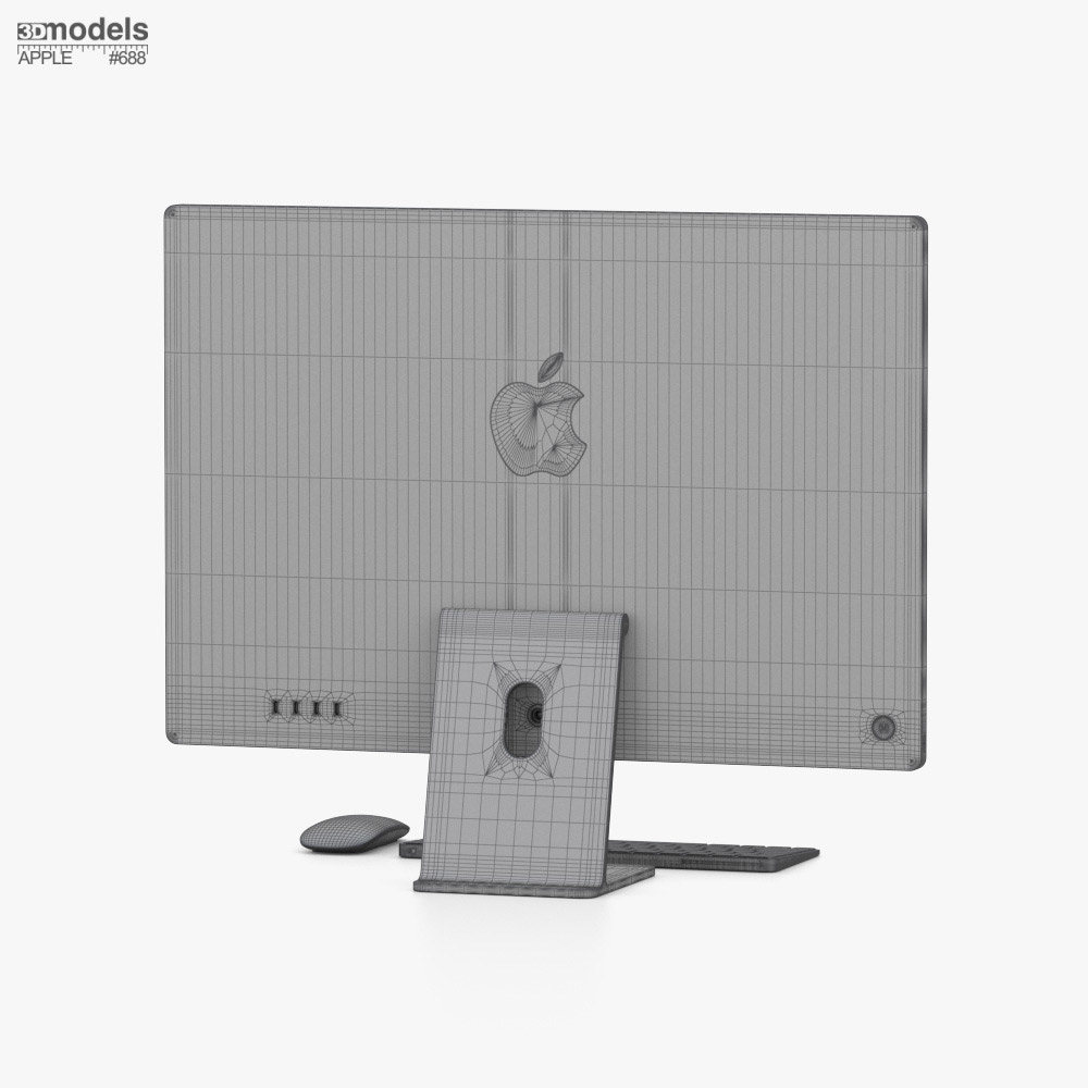 Apple iMac 24-inch 2024 Orange 3D model - Download Desktop