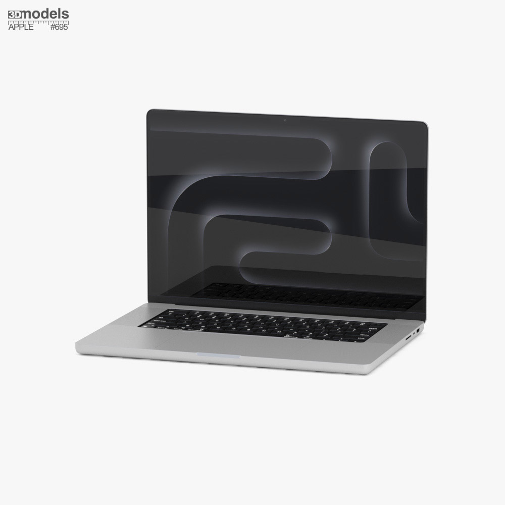 Apple MacBook Pro 2024 16 inch Silver 3D model - Download Laptop