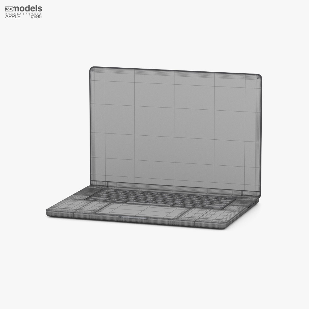 Apple MacBook Pro 2024 16 inch Silver 3D model - Download Laptop
