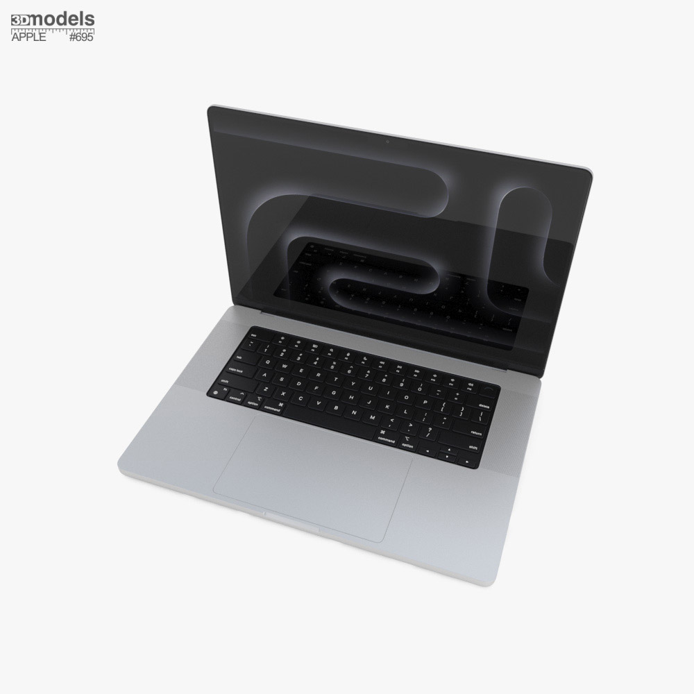 Apple MacBook Pro 2024 16 inch Silver 3D model - Download Laptop