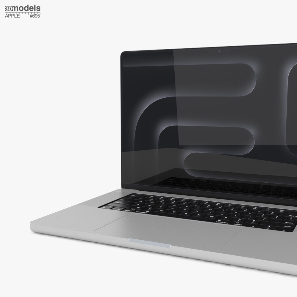 Apple MacBook Pro 2024 16 inch Silver 3D model - Download Laptop