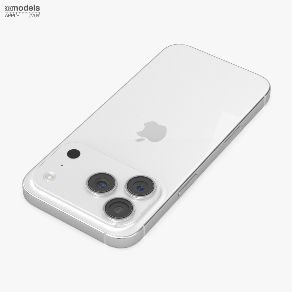 Ön Sürüm Apple iPhone 17 Pro Gümüş 3D modeli - İndir Telefonlar