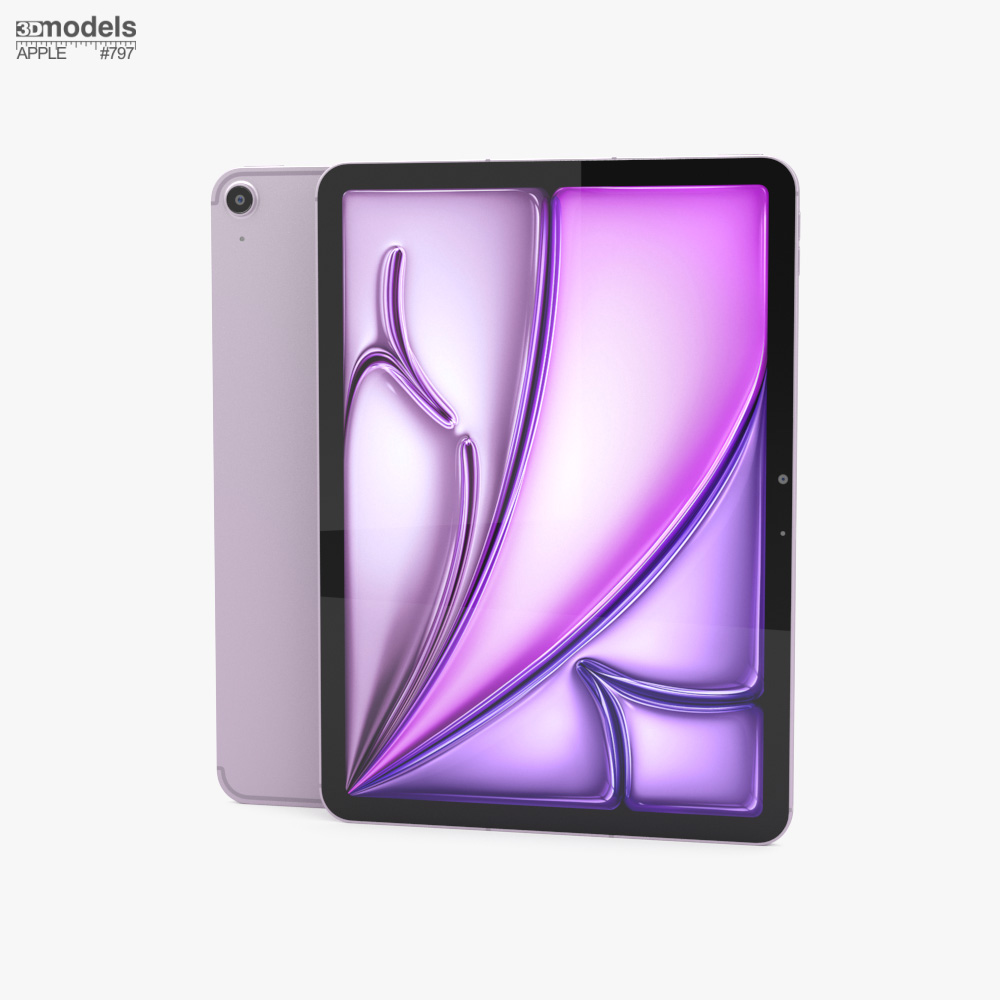 Apple iPad Air M4 11インチ パープル Cellular 3Dモデル