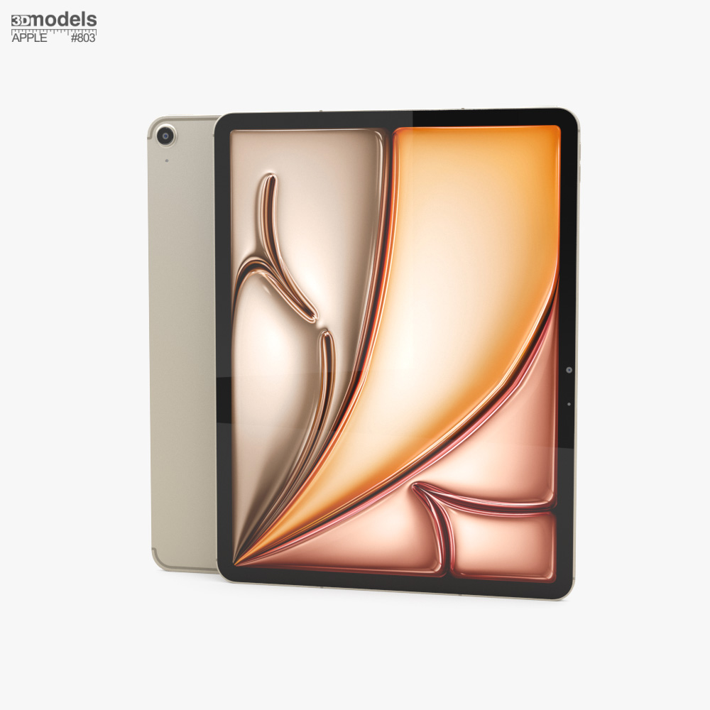 Apple iPad Air M4 13インチ 2026 Starlight Cellular 3Dモデル