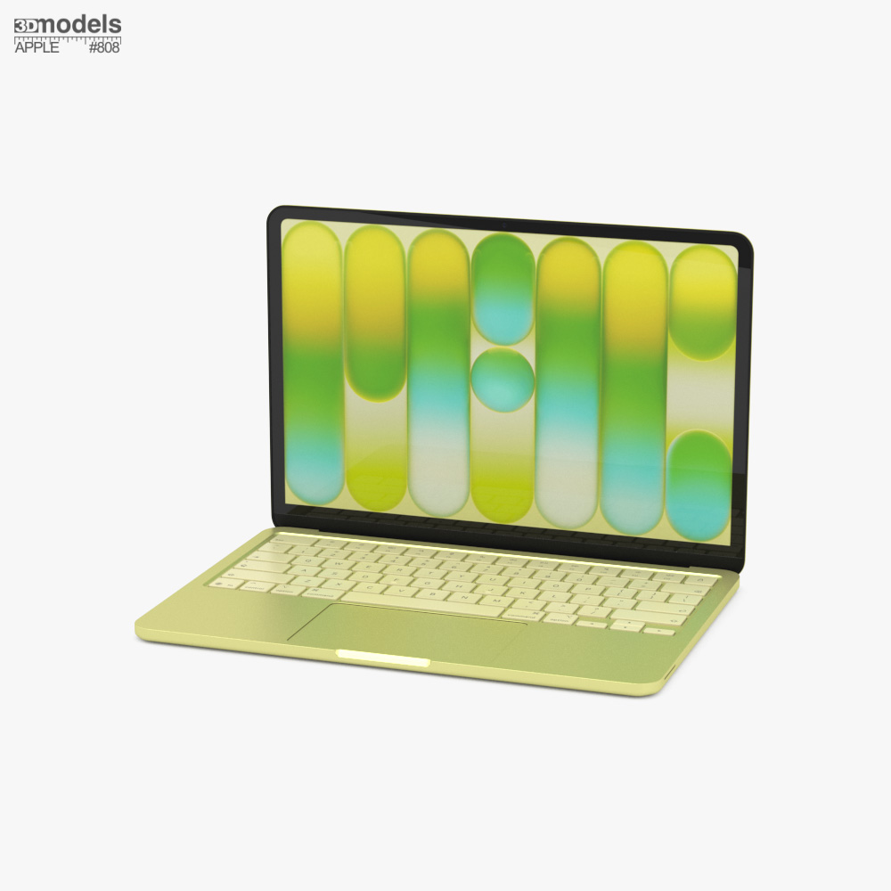 MacBook Neo シトラス USキー シトラスカラーのApple Macbook Neo マジックキーボード 3Dモデル