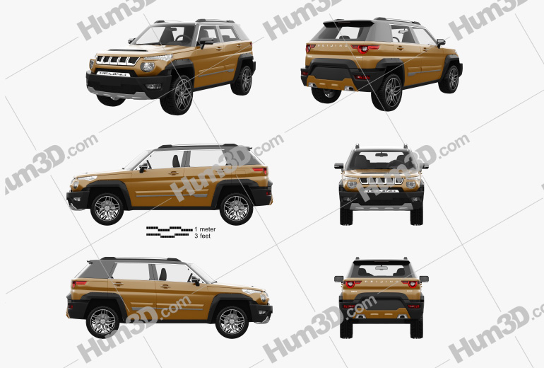 BAIC BJ20 2020 Blueprint Template - 3DModels.org