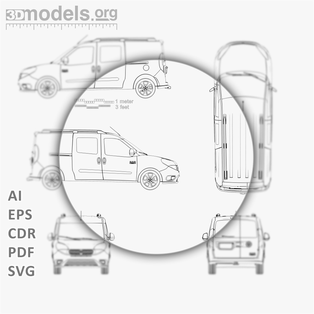 Dodge Ram ProMaster City Break 2018 Plan Vectoriel - 3DModels.org