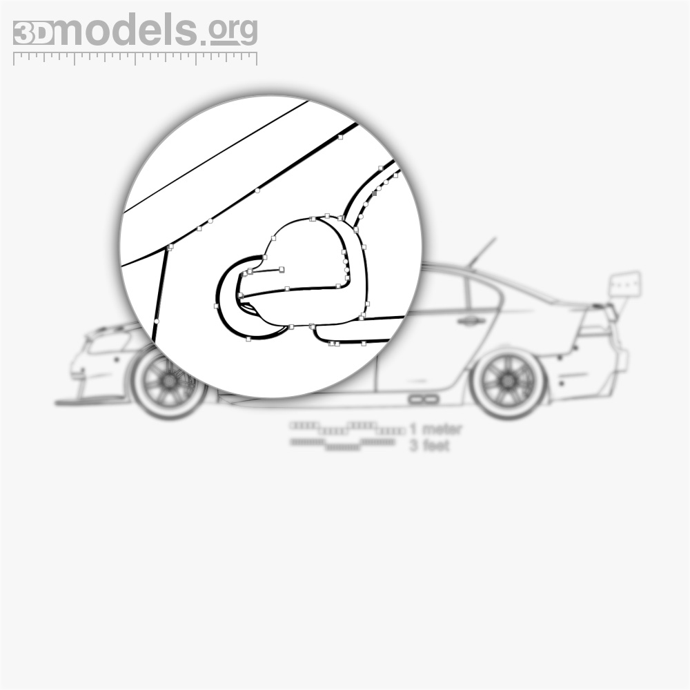 Holden Commodore V8 Supercar 2015 Vector Blueprint - 3DModels.org