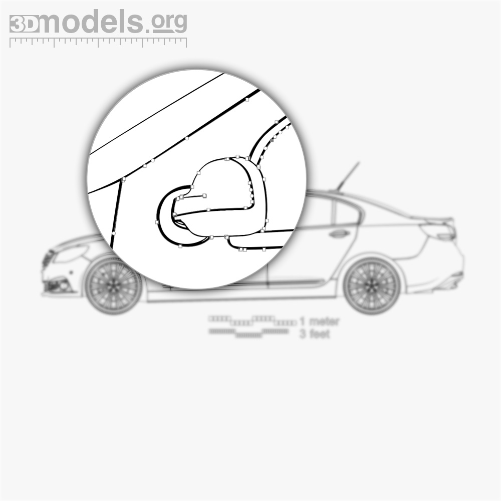 Holden VF Commodore Calais V sedan 2017 Vector Blueprint - 3DModels.org