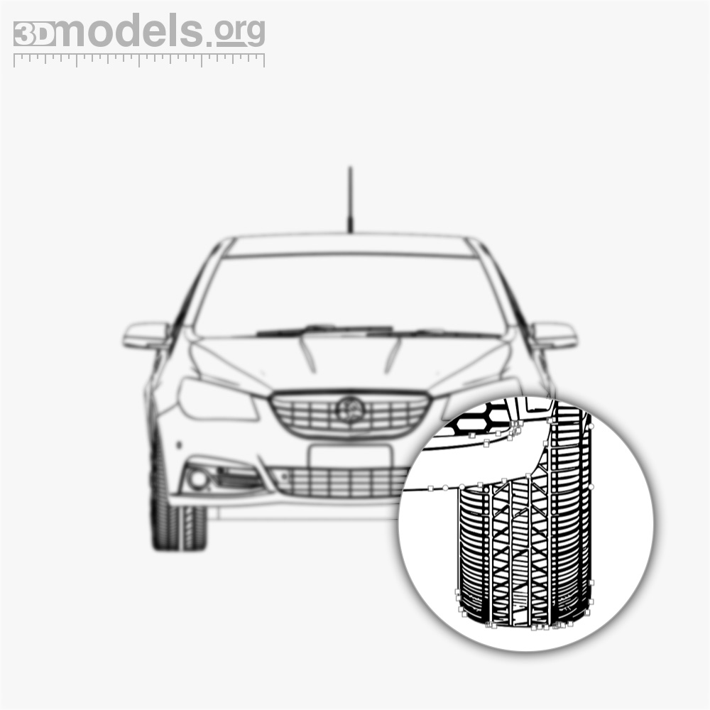Holden VF Commodore Calais V sedan 2017 Vector Blueprint - 3DModels.org