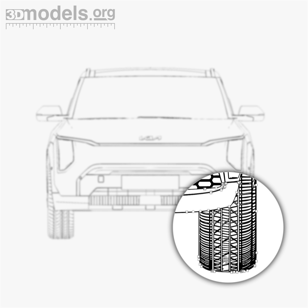 Kia EV3 2025 Vector Blueprint - 3DModels.org