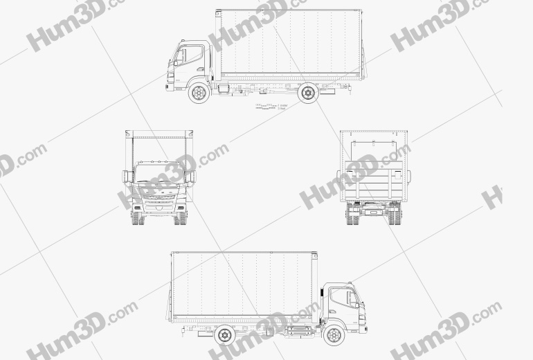 box truck line drawing