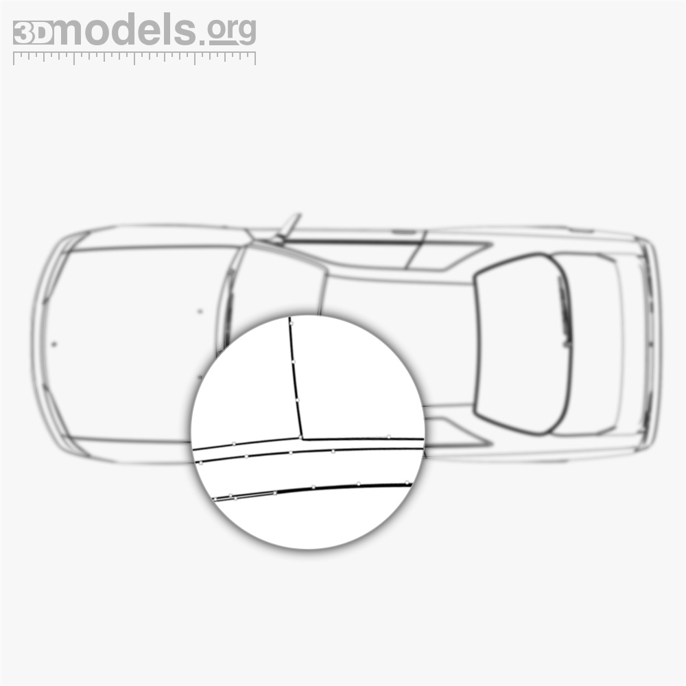 Nissan Skyline (R32) GT-R coupe 1991 Vector Blueprint - 3DModels.org