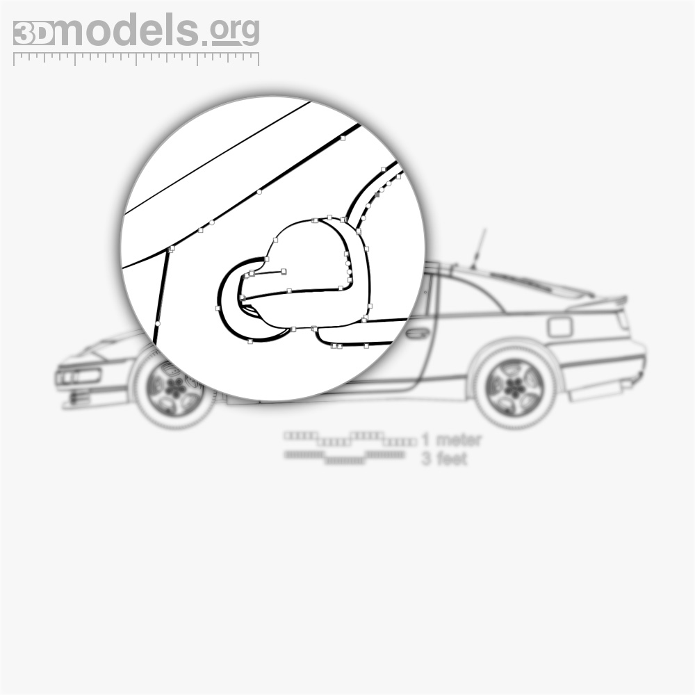 日産 300ZX (Z32) 2000 ベクター設計図 - 3DModels.org