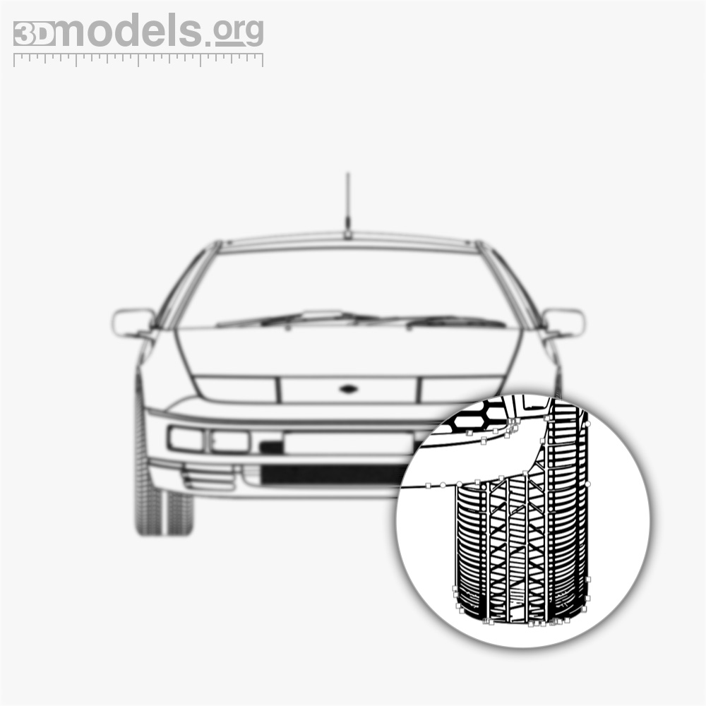 日産 300ZX (Z32) 2000 ベクター設計図 - 3DModels.org