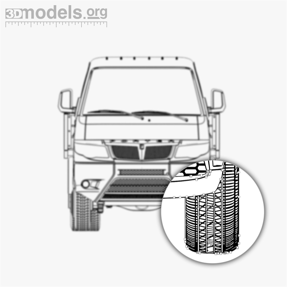 piaggio-porter-maxxi-tipper-2016-vector-blueprint-3dmodels