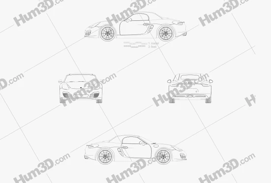 porsche boxster line drawing