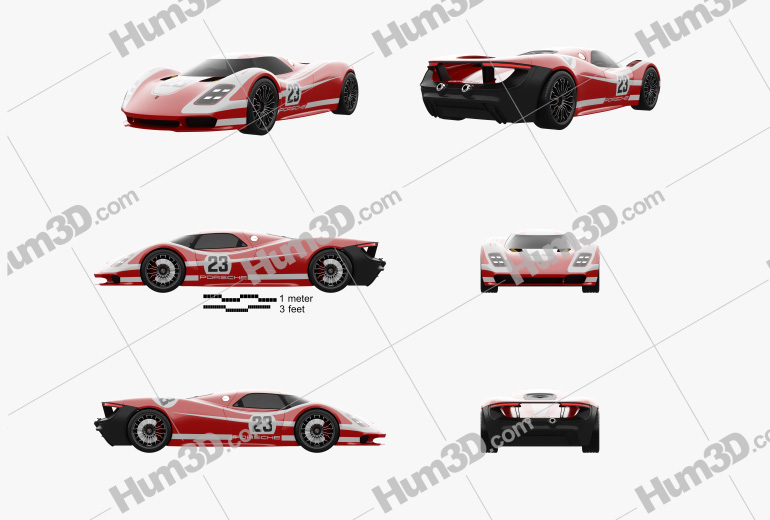 ポルシェ 917 リビングレジェンド 2015 テンプレート設計図 - 3DModels.org