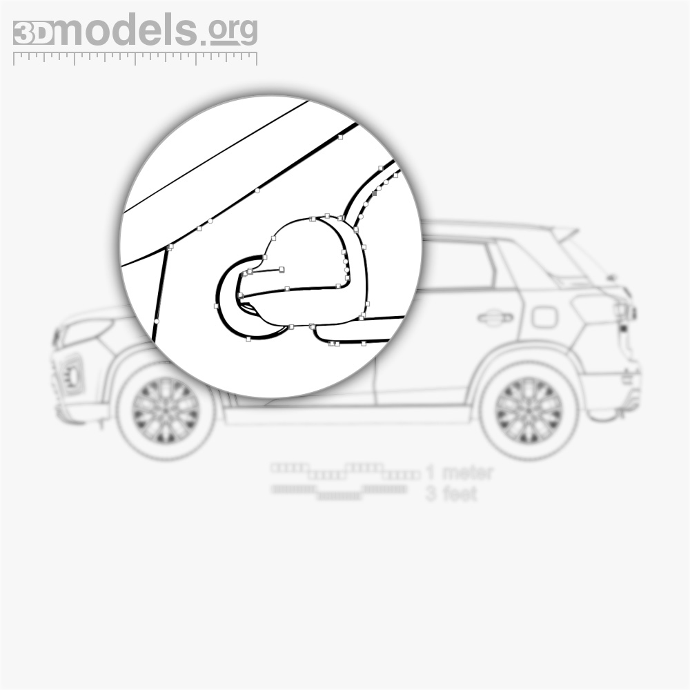 Suzuki Maruti Vitara Brezza 2024 Vector Blueprint - 3DModels.org