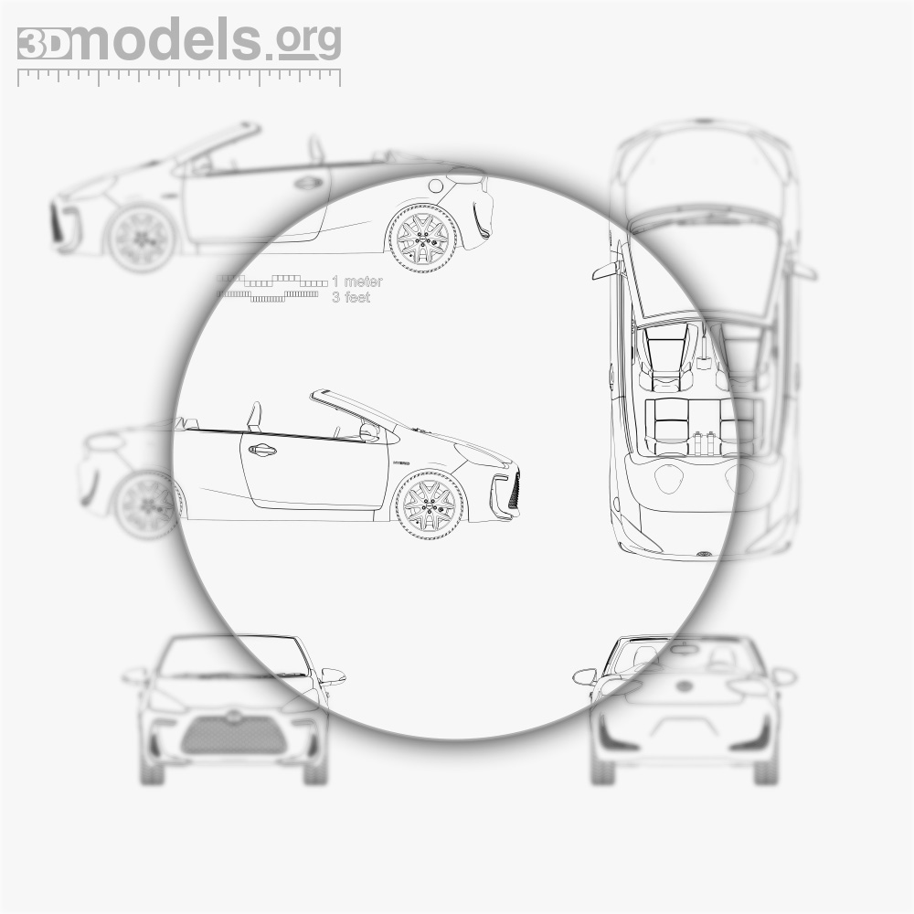 トヨタ アクア エアー コンバーチブル 2015 設計図 - 3DModels.org