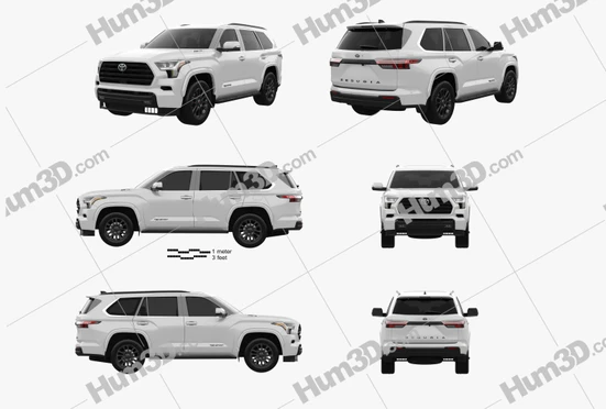 Toyota Sequoia blueprints Download in PNG - 3DModels.org