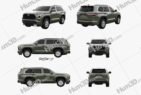Toyota Sequoia blueprints Download in PNG - 3DModels.org