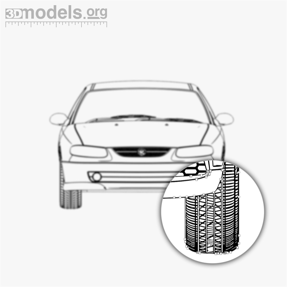 Vauxhall Monaro 2006 Vector Blueprint - 3DModels.org