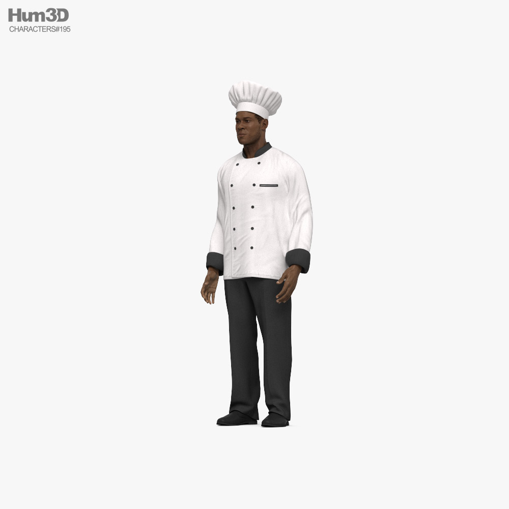 African-American Chef 3D model - Download Character on 3DModels.org