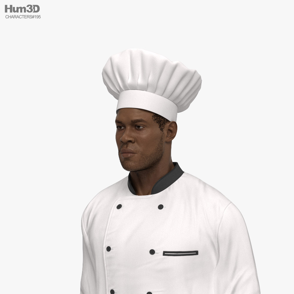 African-American Chef 3D model - Download Character on 3DModels.org