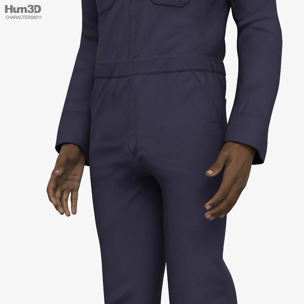 African-American Factory Worker 3D model - Download Character on ...