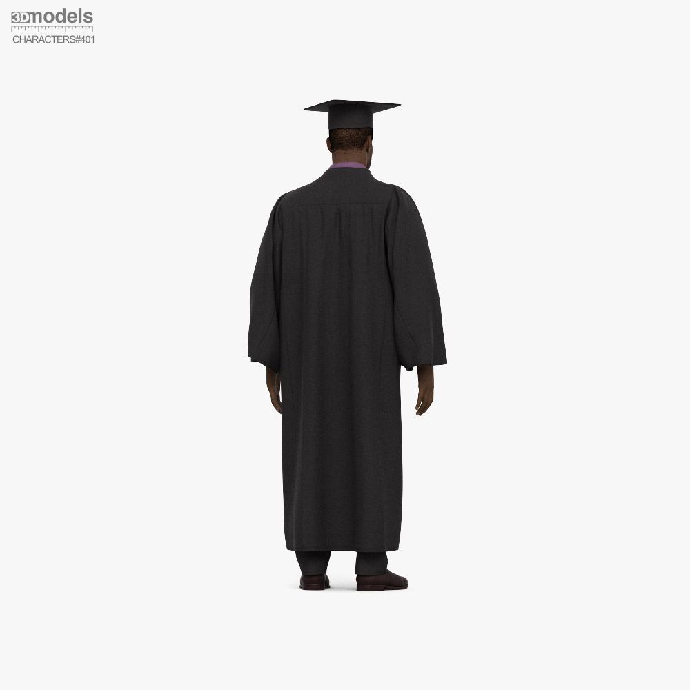 African-American Graduate Student 3D model - Download Character on ...