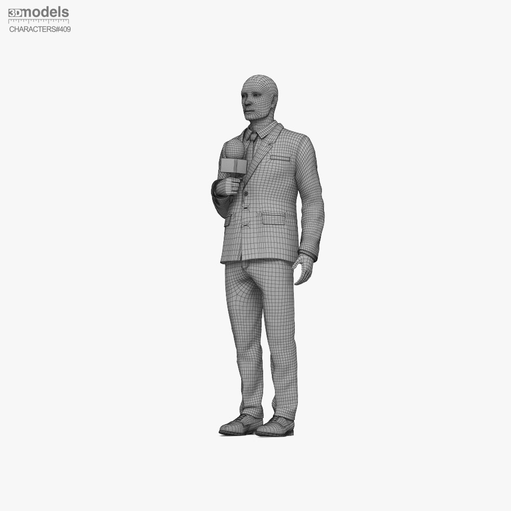 Reportero TV del Medio Oriente Modelo 3D - Descargar Character activado ...