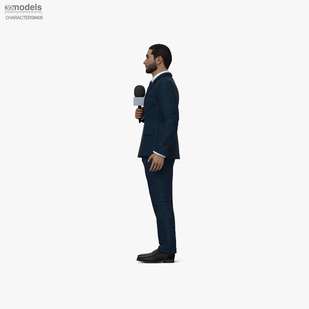 Reportero TV del Medio Oriente Modelo 3D - Descargar Character activado ...