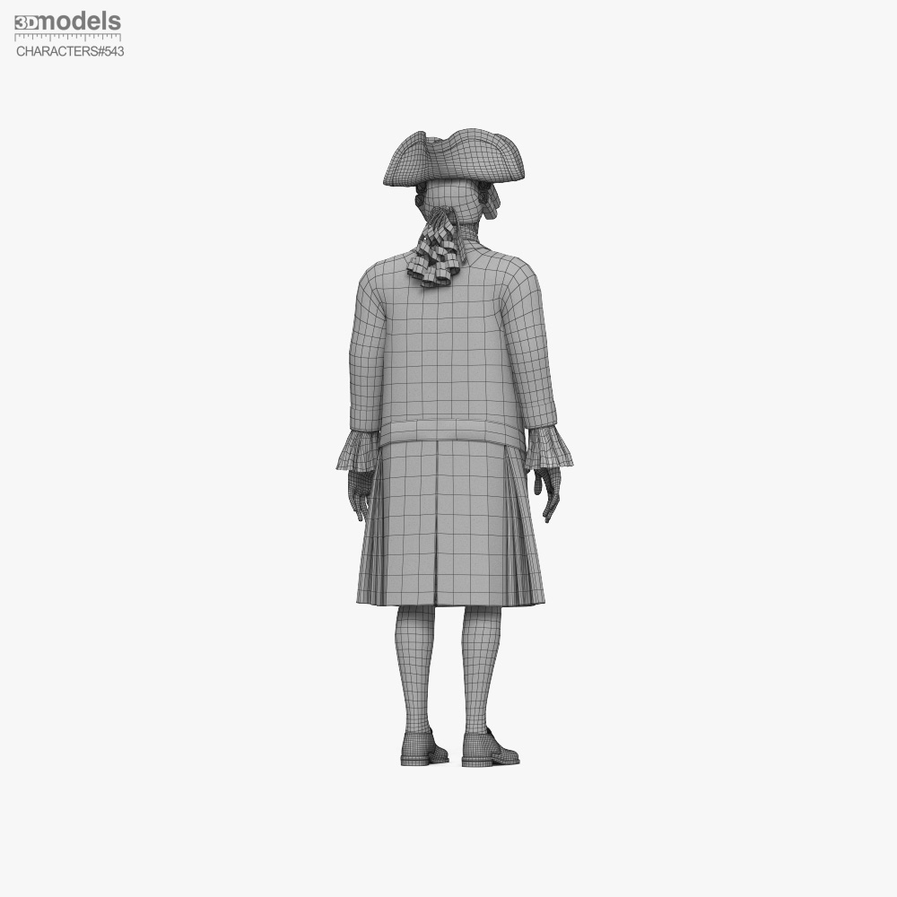 Lalaki na May Asul na Vintage na Damit 3D model - Download Character on ...