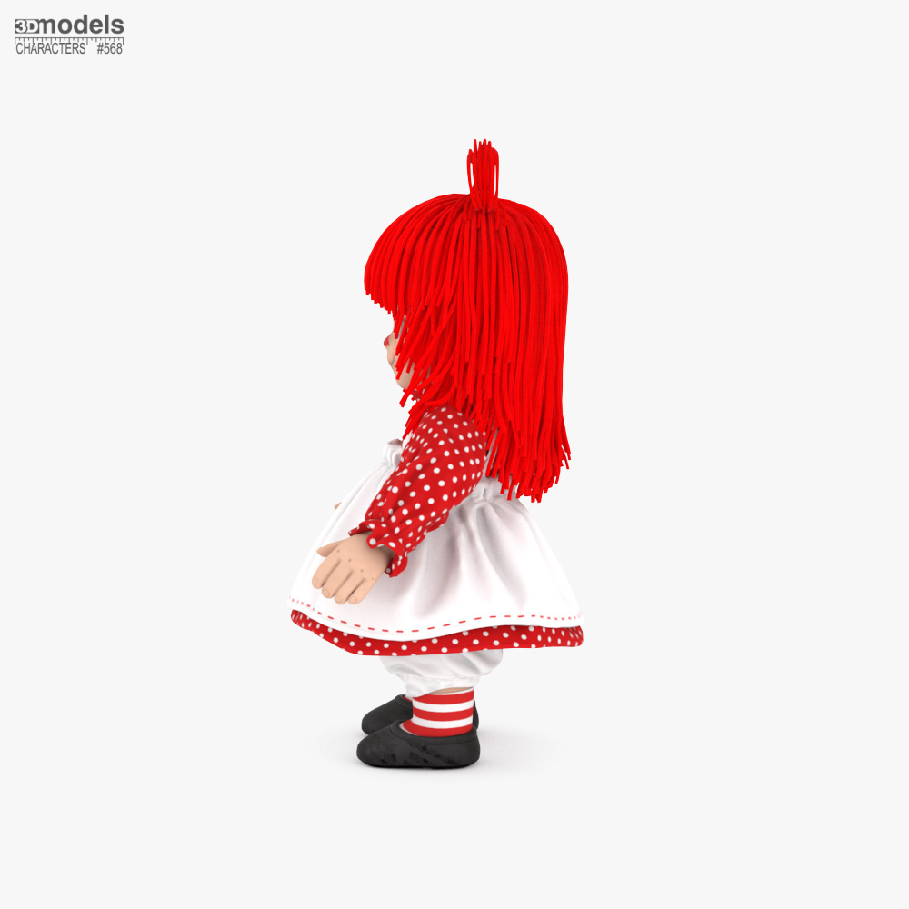 strapless open back dress Raggedy Ann I Love You, 12 inch doll  The Doll Maker