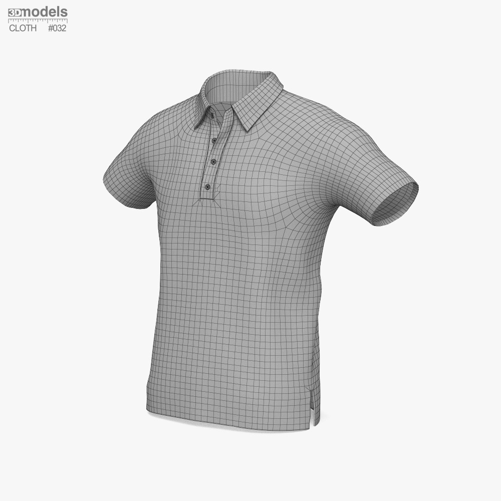 白いポロシャツ 3Dモデル - ダウンロード シャツ オン 3DModels.org