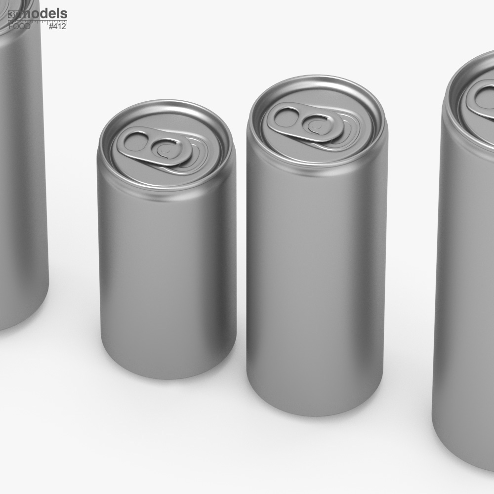铝罐尺寸套装 3D模型 - 下载 瓶,罐 开启 3DModels.org