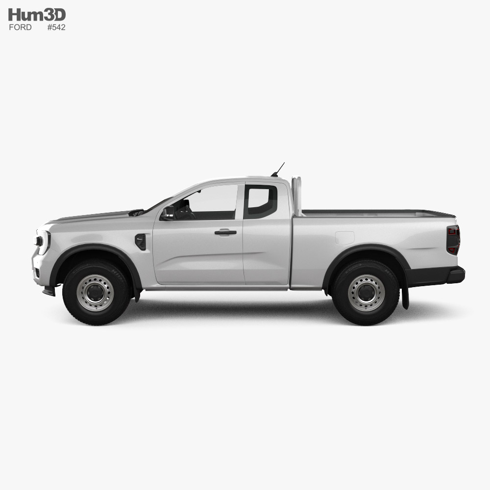 Ford Ranger Extended Cab XL 2025 3D 모델 - 다운로드 픽업 트럭 on 3DModels.org