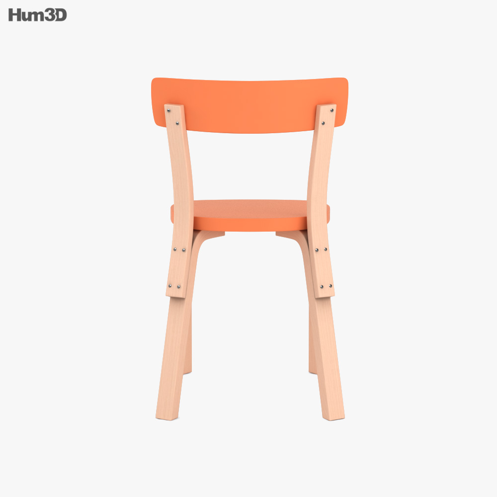 オレンジ座面のArtek 69チェア 3Dモデル - ダウンロード 椅子 オン