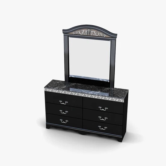 bella hadid black and gold dress Ashley Furniture Prendonea Charcoal Queen Panel Bed, Dresser and 2 Nightstands (Online Special Price) main image 1