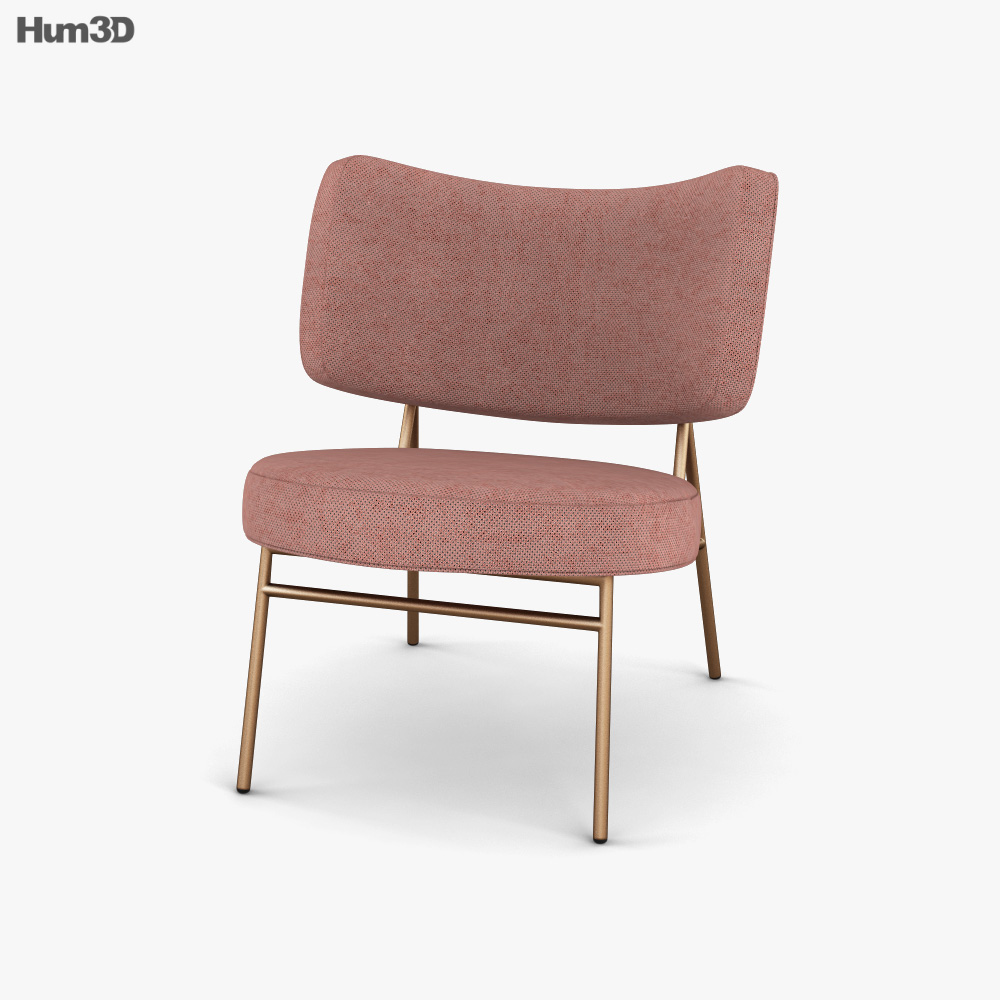 高級感✨Calligaris カリガリス ラウンジチェア 一人 椅子 クラシック カリガリス ココ ラウンジチェア ピンク生地張り 3Dモデル