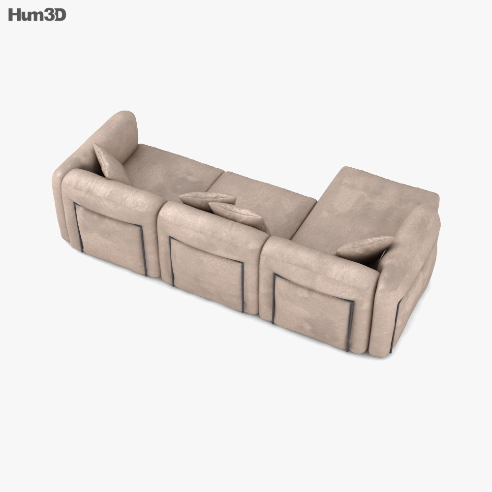 Flou Fiocco Sofa 3D model - Download Sofa on 3DModels.org