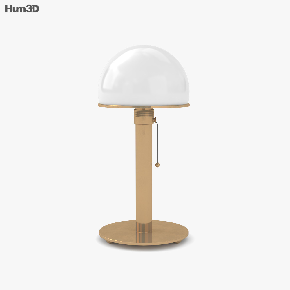 金色底座MT8包豪斯台灯3D模型- 下载灯具开启3DModels.org