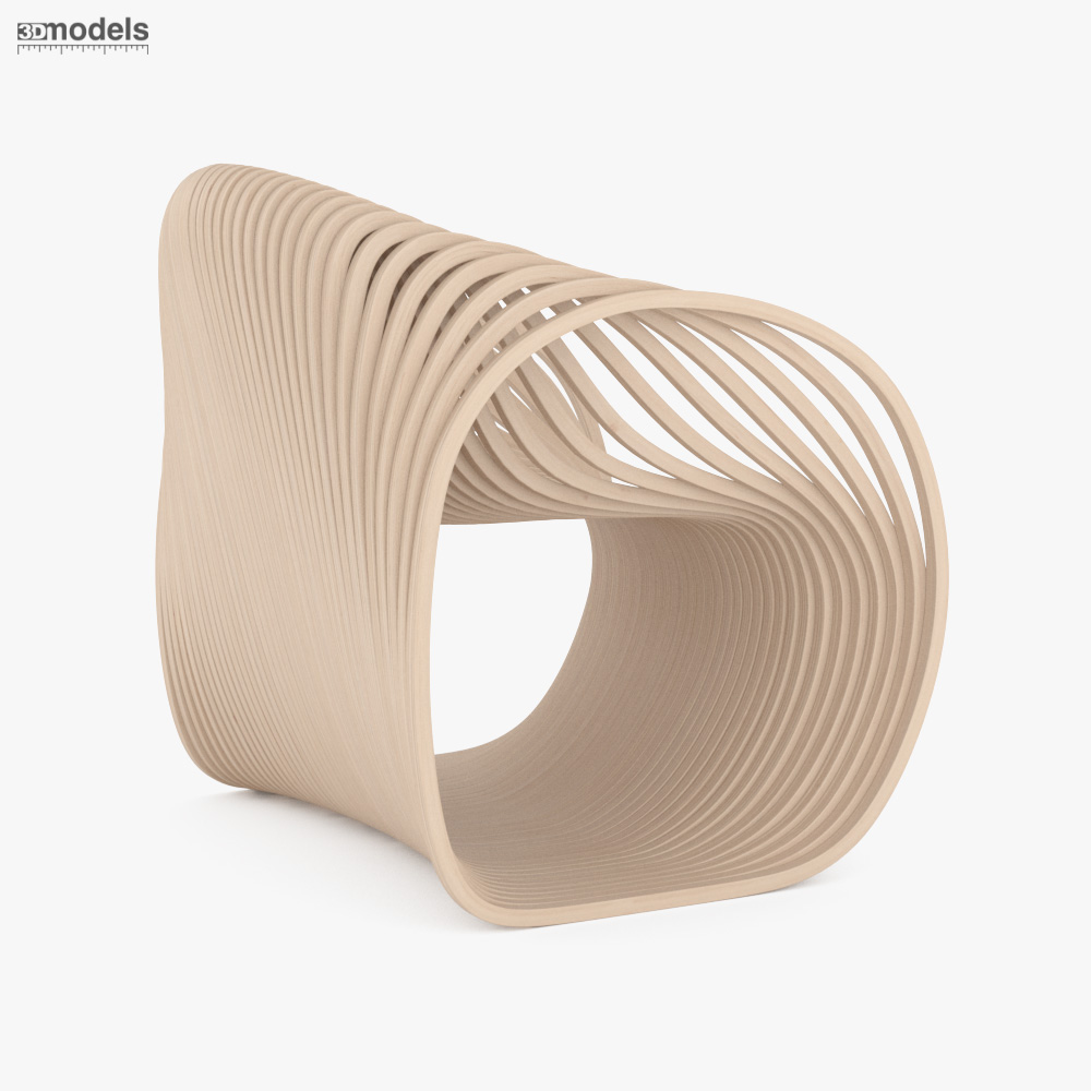 Piegatto Soave Rocking Chair 3D model - Download Chair on 3DModels.org