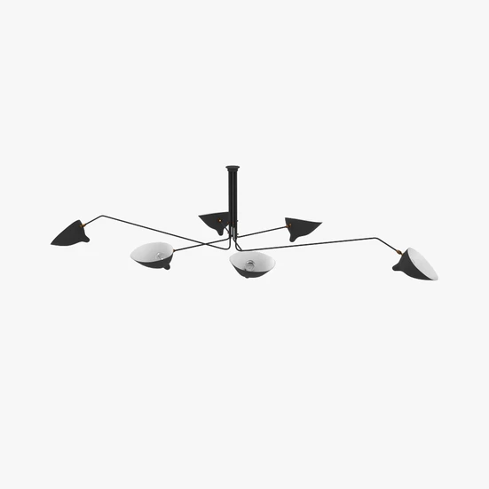 Serge Mouille Six Arm Rotating Ceiling lamp 3D model