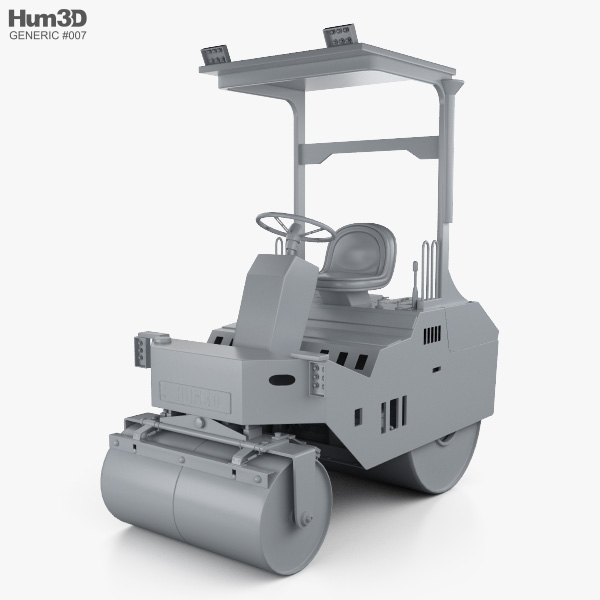 Generic Small Asphalt Compactor 3D model - Download Tractor on 3DModels.org