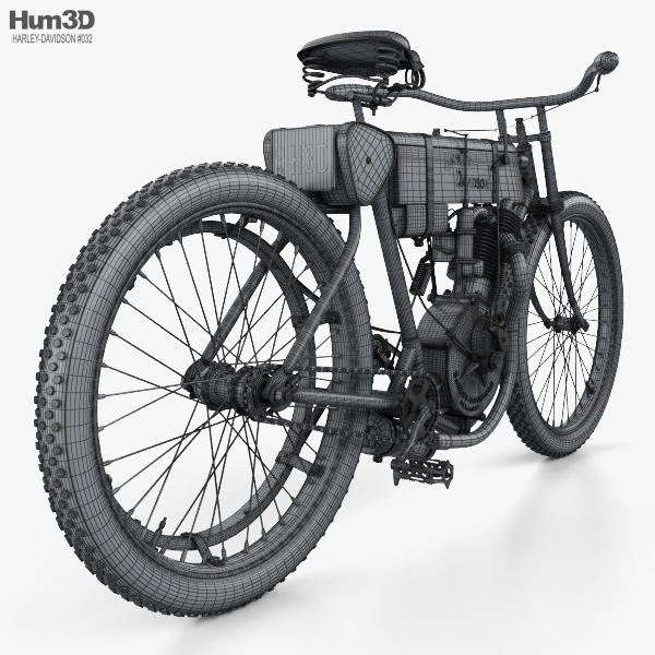 ハーレーダビッドソン モデル1 1903年 3Dモデル - ダウンロード